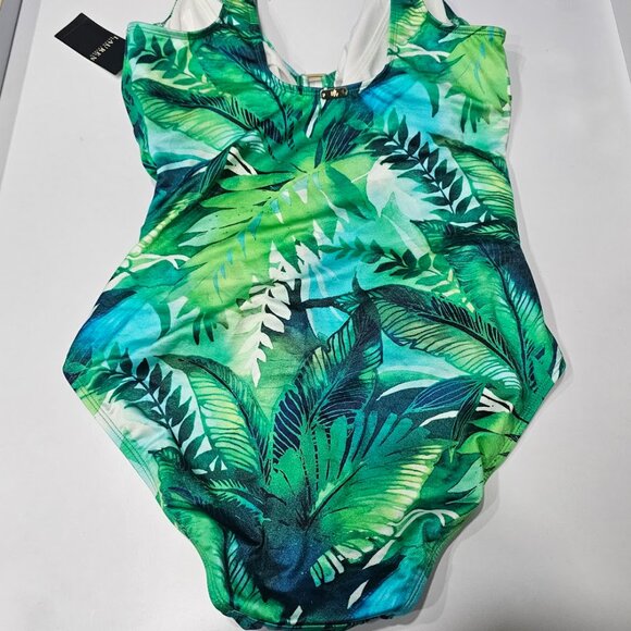 Lauren Ralph Lauren Tropical Printed Square-Ring One-Piece Swimsuit - Picture 7 of 12